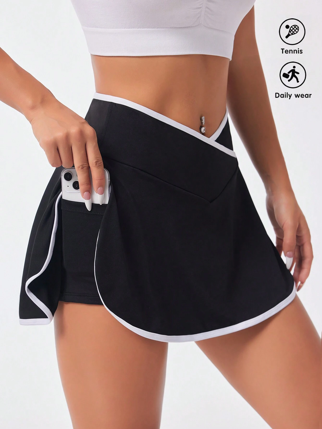 Saia Shorts Esportiva com Bolso Lateral para Celular