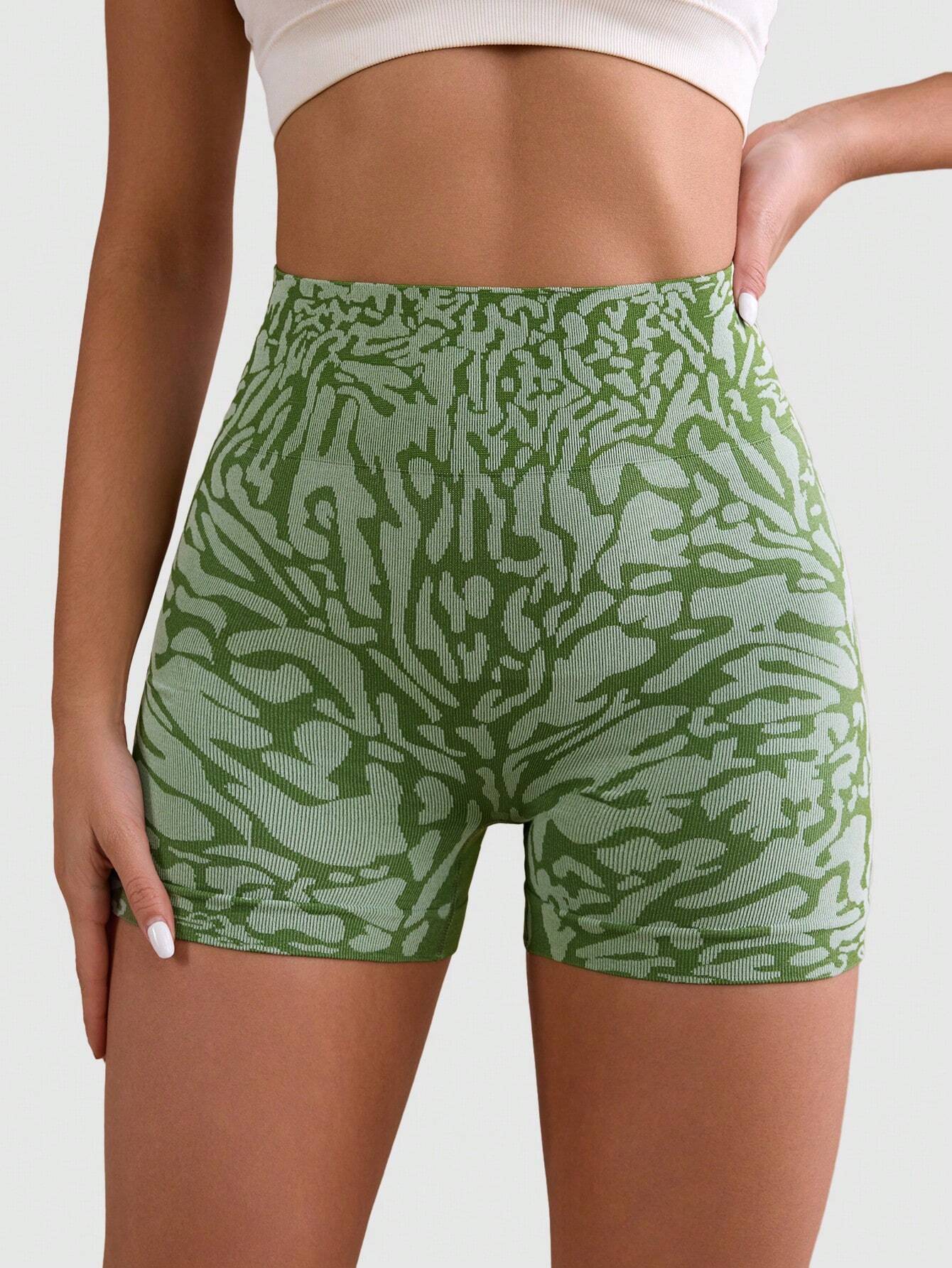Short Fitness Estampado Cintura Alta - Efeito Modelador