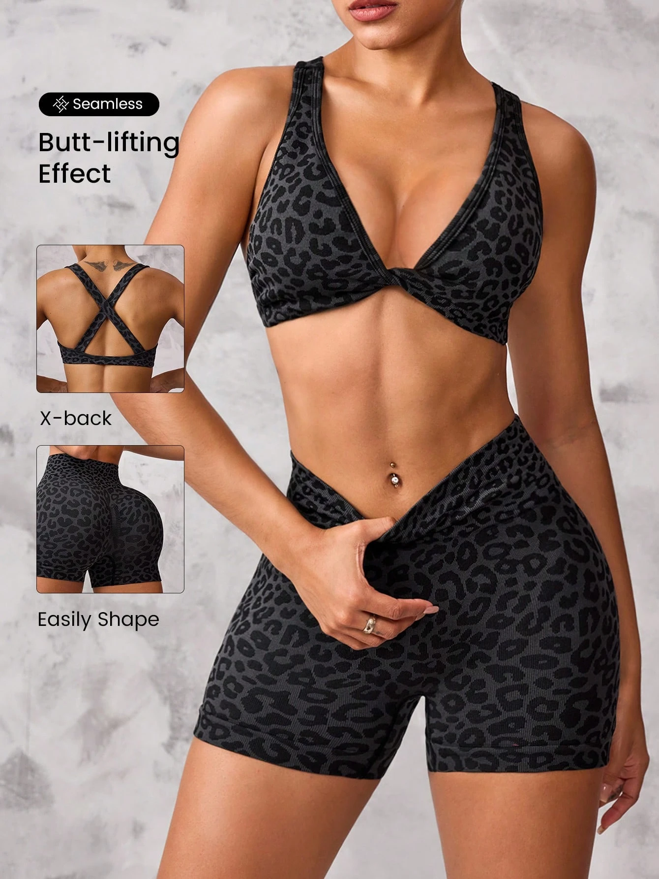 Conjunto Esportivo Feminino com Estampa de Leopardo – 2 Peças